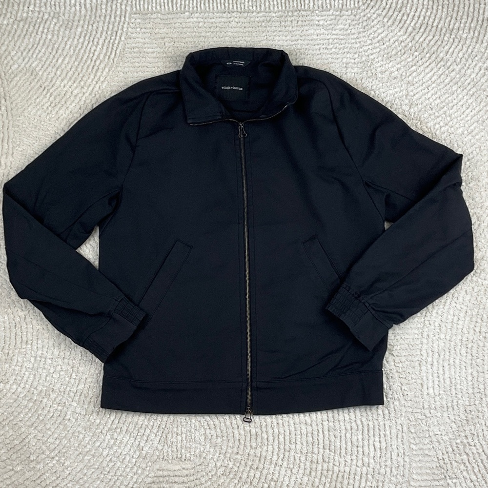Wings + Horns Black Lightweight Zip Shirt Jacket